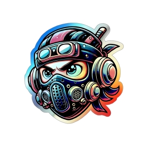 Cool Gamer Ninja Holograpich Sticker