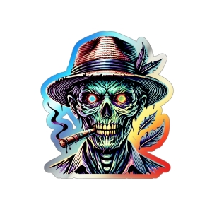 Miami Calle Ocho Zombie Holographic  Sticker