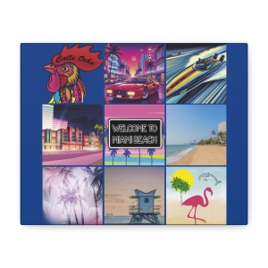 Miami Retro Vibes Mosaic Canvas